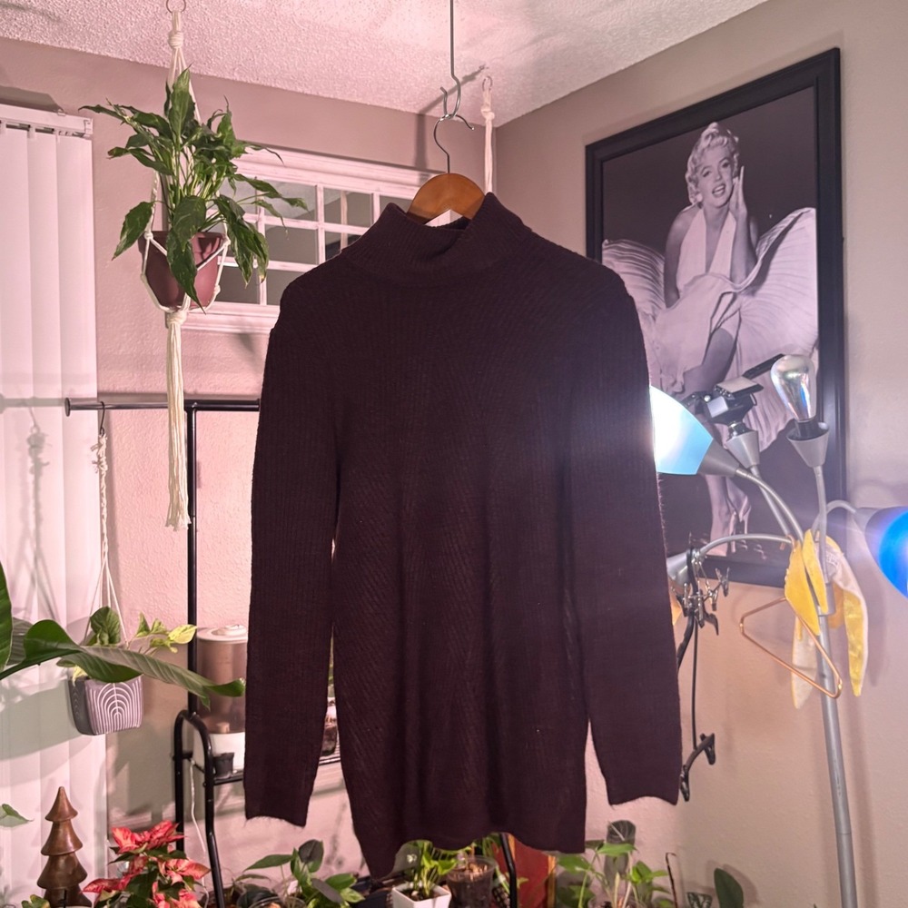 Love Ellie Ribbed Mock Neck Sweater Dress | Stretch‎ Knit | Size XL